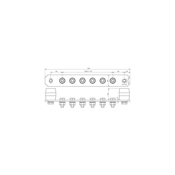 Dehn Potentialausgleichsschienen Industrie PAS I 6AP M10 V2A (472209)