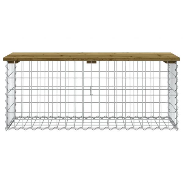 Gartenbank aus Gabionen 103x44x42 cm Kiefernholz Imprägniert