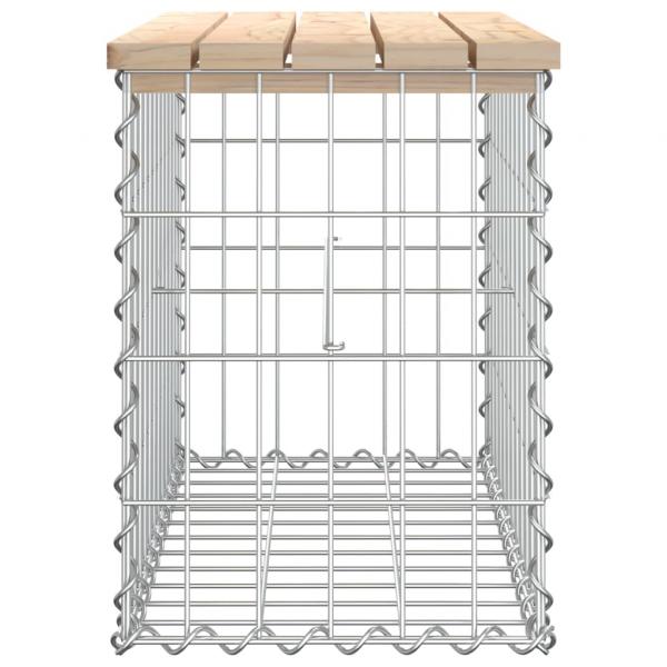 Gartenbank aus Gabionen 63x31,5x42 cm Massivholz Kiefer