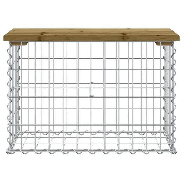 Gartenbank aus Gabionen 63x31,5x42 cm Kiefernholz Imprägniert