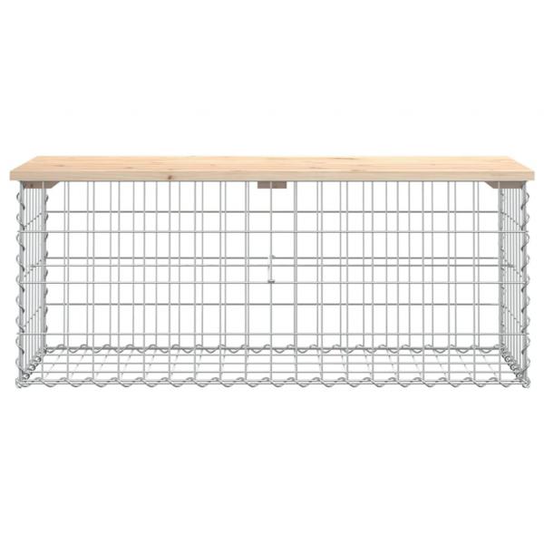Gartenbank aus Gabionen 103x44x42 cm Massivholz Kiefer