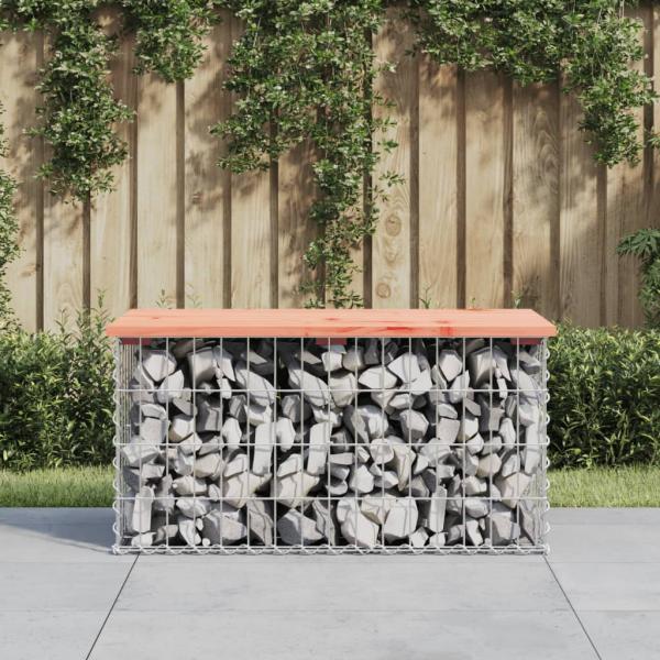 ARDEBO.de - Gartenbank aus Gabionen 83x44x42 cm Massivholz Douglasie