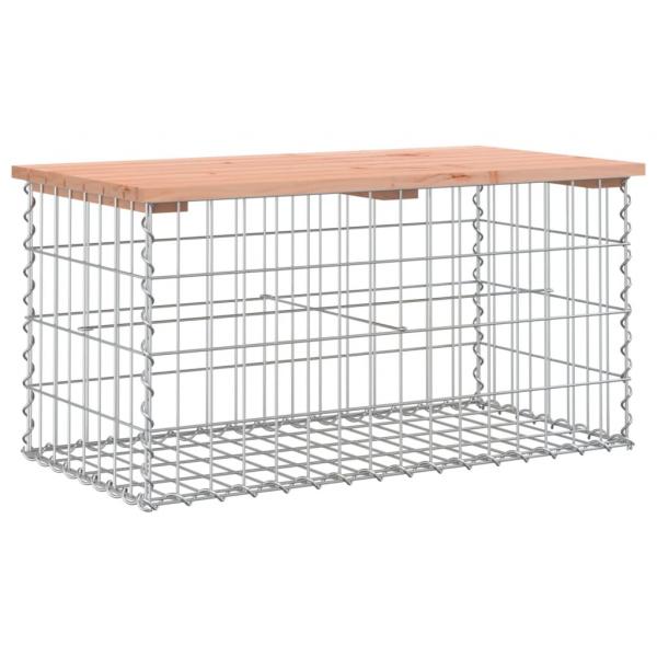Gartenbank aus Gabionen 83x44x42 cm Massivholz Douglasie