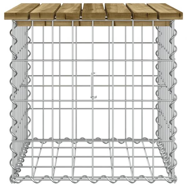 Gartenbank aus Gabionen 43x44x42 cm Kiefernholz Imprägniert
