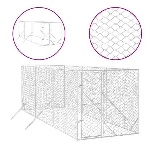 Outdoor-Hundezwinger Silbern 2x6x2 m Verzinkter Stahl