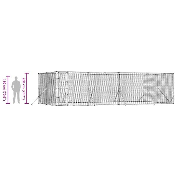 Outdoor-Hundezwinger Silbern 8x4x2 m Verzinkter Stahl