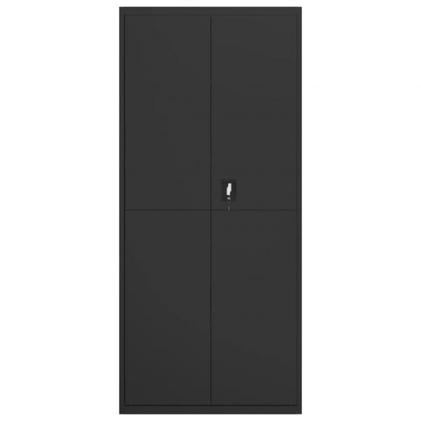 Aktenschrank Schwarz 90x40x200 cm Stahl