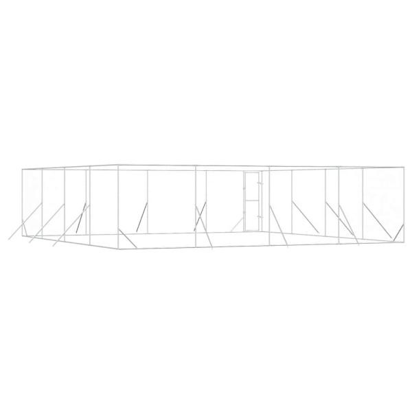 Outdoor-Hundezwinger Silbern 8x8x2 m Verzinkter Stahl
