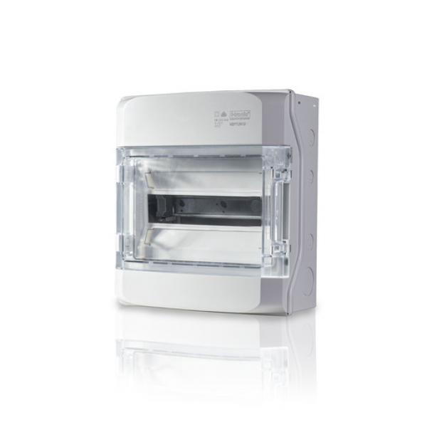 Newlec NAPV12IP65.01 AP Feuchtraumverteiler IP65, 1-reihig, 12TE,  mit Belüftungssystem