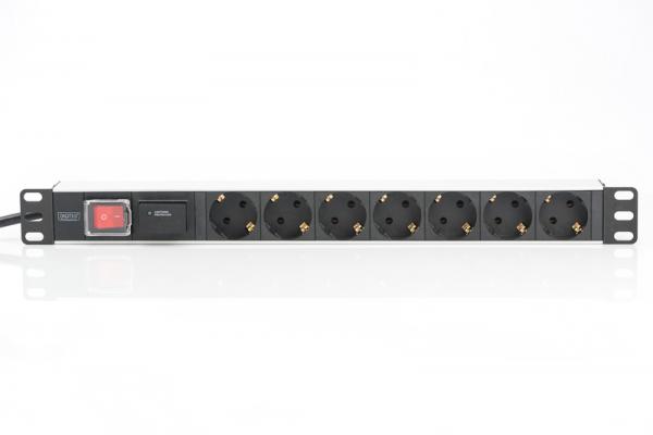Newlec NNCSL19P7SÜSS.01 19" Steckdosenleiste ALU-Profil, 7-fach, Schalter, Überspannung