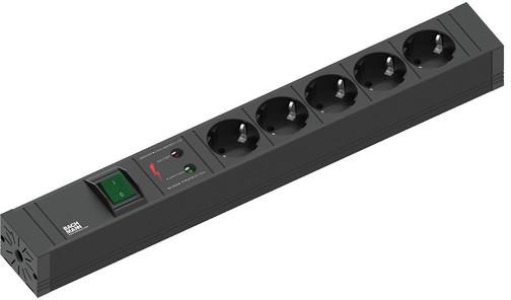 ARDEBO.de Bachmann 420.0022 ConnectLine, mit Überspannungsschutz, 5-fach, schwarz