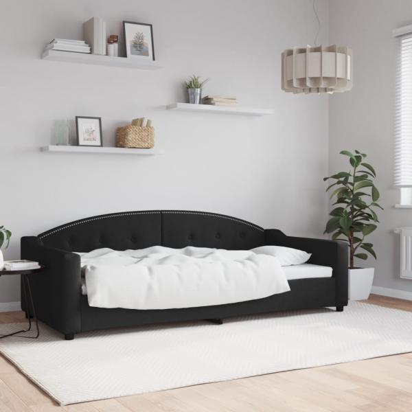 ARDEBO.de - Tagesbett Schwarz 90x200 cm Stoff