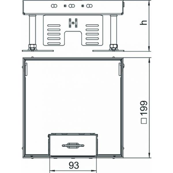 Obo Bettermann RKSN2 4 VS 20 Quadratische Kassette mit Schnurauslass 200x200mm, A2, 1.4301