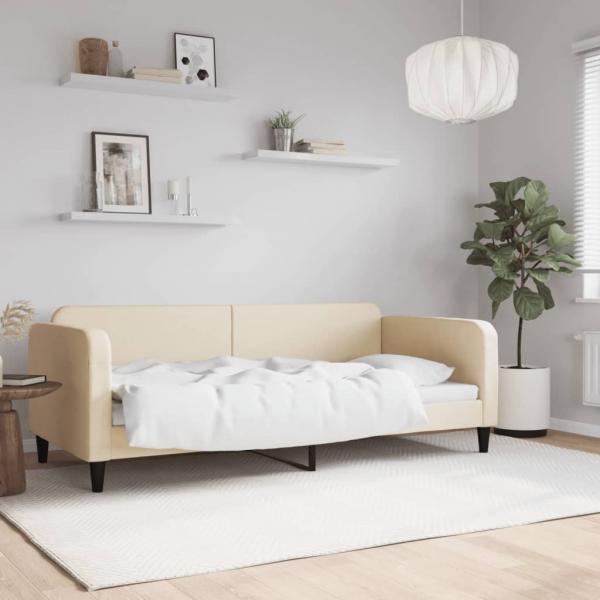 ARDEBO.de - Tagesbett Creme 90x200 cm Stoff
