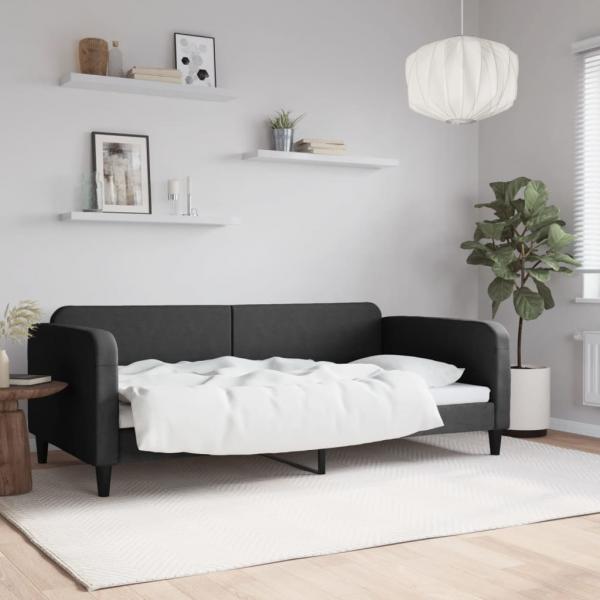 ARDEBO.de - Tagesbett Schwarz 100x200 cm Stoff