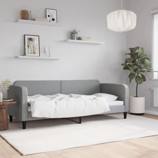 ARDEBO.de - Tagesbett Hellgrau 80x200 cm Stoff