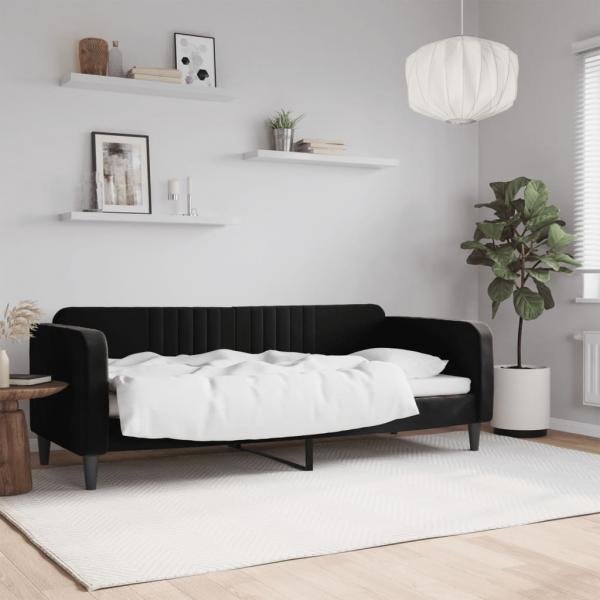 ARDEBO.de - Tagesbett Schwarz 80x200 cm Samt