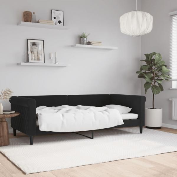ARDEBO.de - Tagesbett Schwarz 90x190 cm Samt