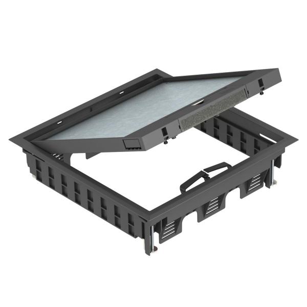 ARDEBO.de - GES9-3B U 9011 Geräteeinsatz für Universalmontage 264x264x67, PA, graphitschwarz