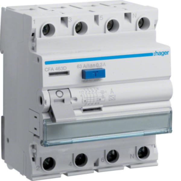 Hager CFA463D FI-Schalter 4P 6kA 63A 300mA Typ A