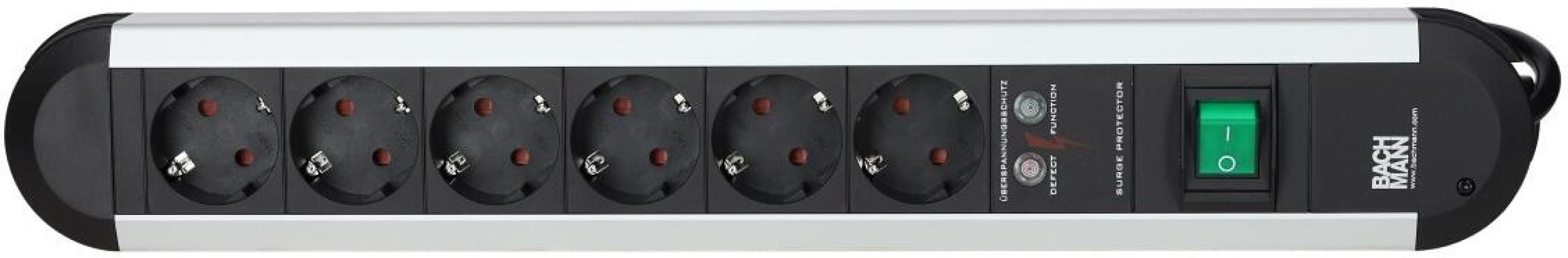 Bachmann 331.013 Tischsteckdose Primo, 6-fach, aluminium