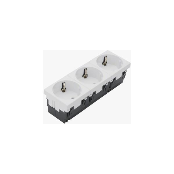 ARDEBO.de Hager ESR3339010 Steckdose 3-fach 33°-Ausrichtung 16A/250V Rastec 45, reinweiß