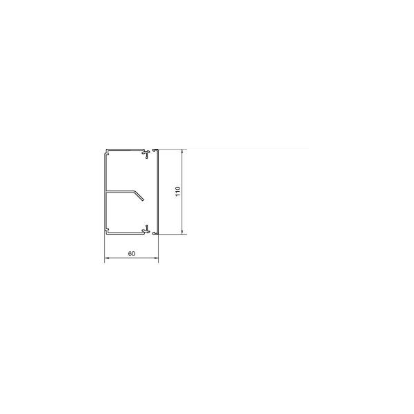 Hager LF6011109016 Leitungsführungskanal mit Trennwand PVC, 60x110mm, Länge 2m, verkehrsweiß