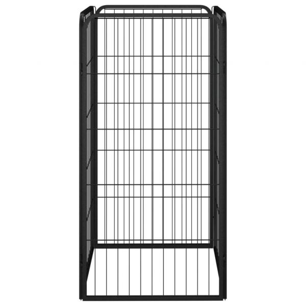 4-tlg. Hundelaufstall Schwarz 50x100cm Stahl Pulverbeschichtung