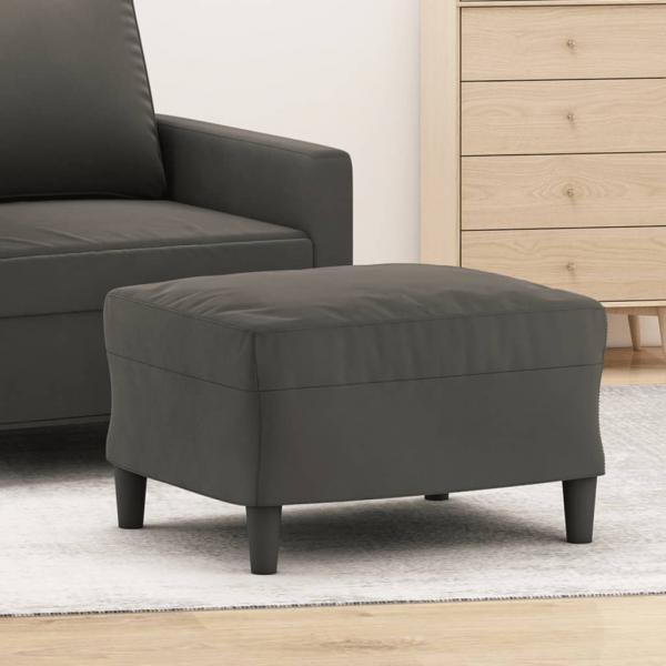 ARDEBO.de - Fußhocker Dunkelgrau 60x50x41 cm Samt