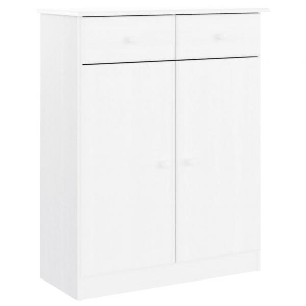 Schuhschrank ALTA Weiß 77x35x96 cm Massivholz Kiefer