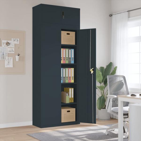 ARDEBO.de - Aktenschrank Anthrazit 90x40x240 cm Stahl