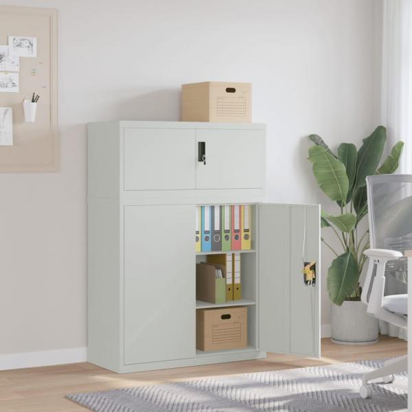 ARDEBO.de - Aktenschrank Hellgrau 90x40x130 cm Stahl