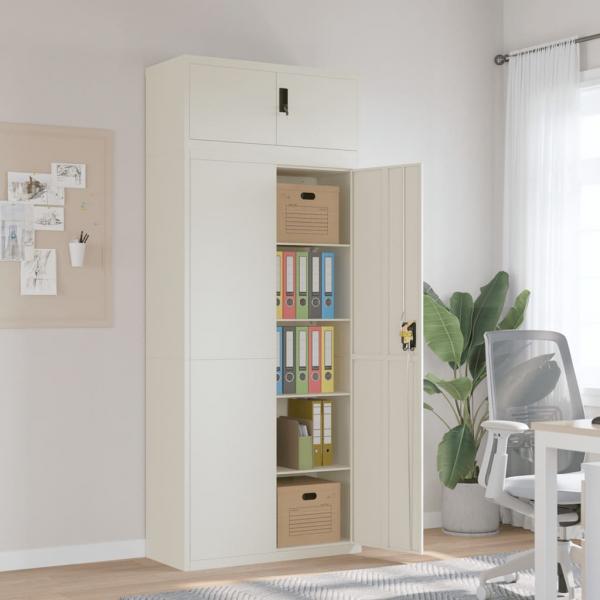 ARDEBO.de - Aktenschrank Weiß 90x40x220 cm Stahl
