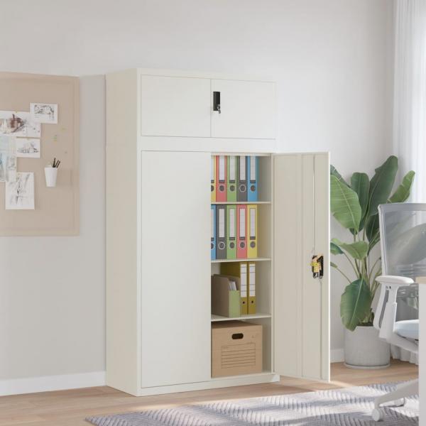ARDEBO.de - Aktenschrank Weiß 90x40x180 cm Stahl