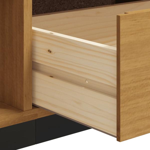 TV-Schrank mit Glastür FLAM 158x40x50 cm Massivholz Kiefer
