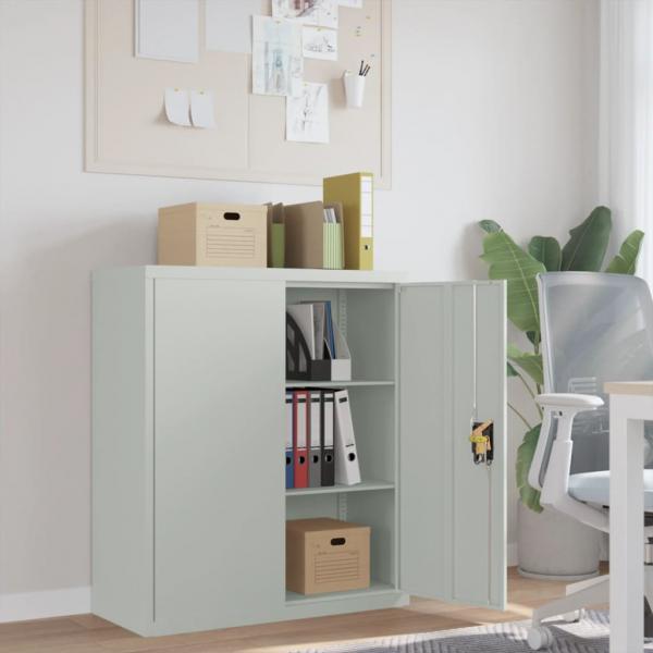 ARDEBO.de - Aktenschrank Hellgrau 90x40x105 cm Stahl