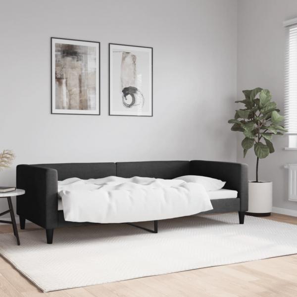 ARDEBO.de - Tagesbett Schwarz 90x200 cm Stoff