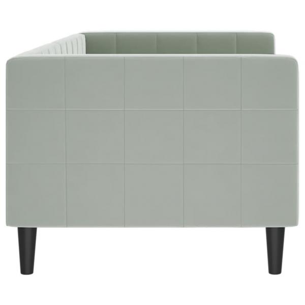 Tagesbett Hellgrau 80x200 cm Samt