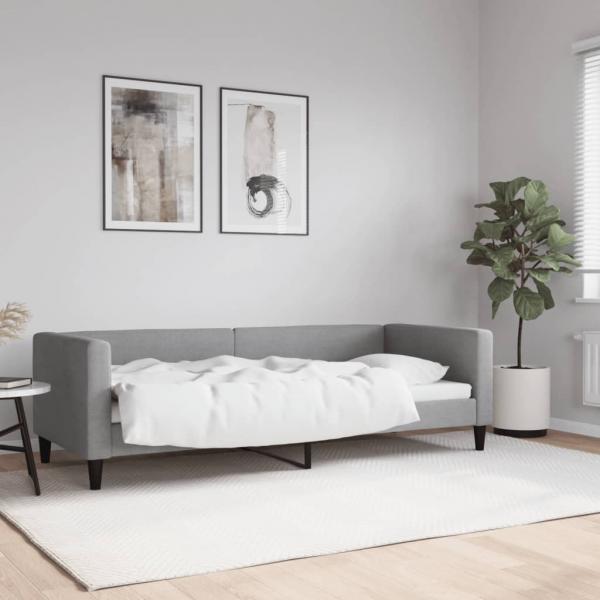 ARDEBO.de - Tagesbett Hellgrau 80x200 cm Stoff