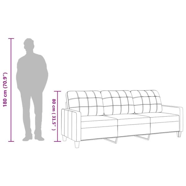 3-Sitzer-Sofa Weinrot 180 cm Kunstleder