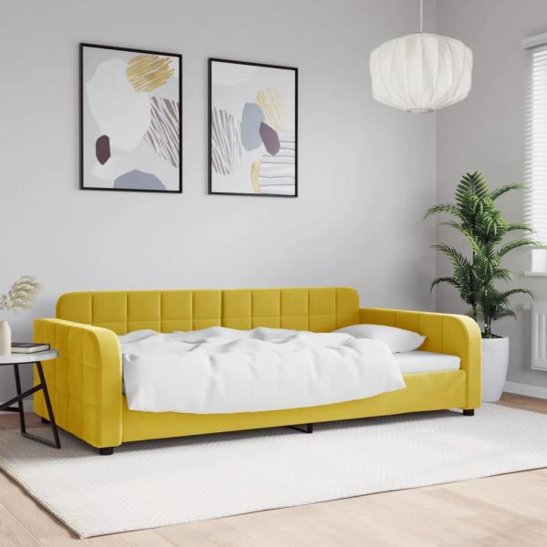 ARDEBO.de - Tagesbett Gelb 100x200 cm Samt