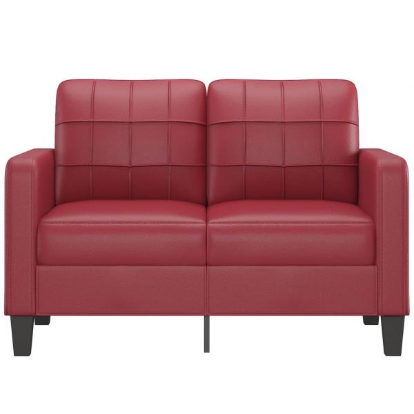 2-Sitzer-Sofa Weinrot 120 cm Kunstleder