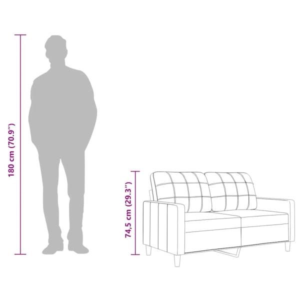 2-Sitzer-Sofa Hellgrau 120 cm Stoff