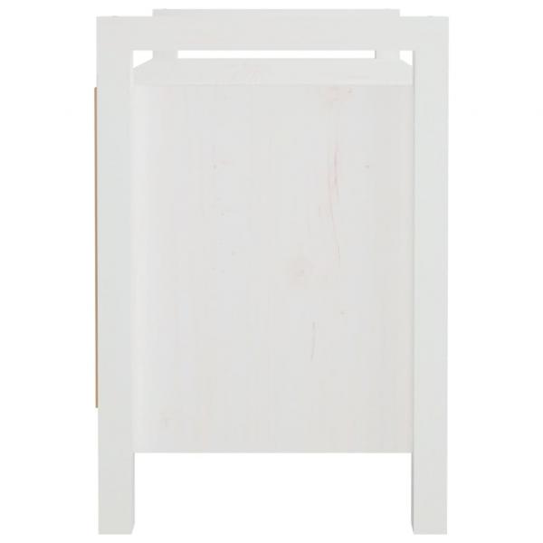 Flurbank Weiß 80x40x60 cm Massivholz Kiefer