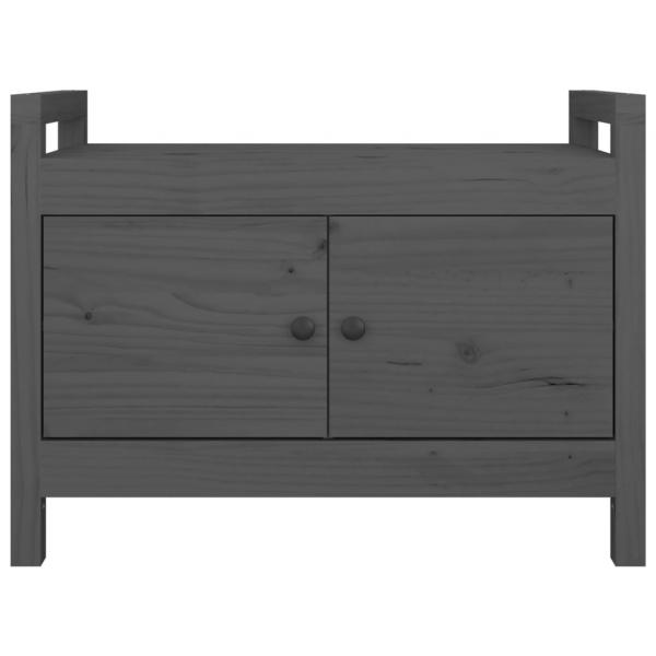 Flurbank Grau 80x40x60 cm Massivholz Kiefer