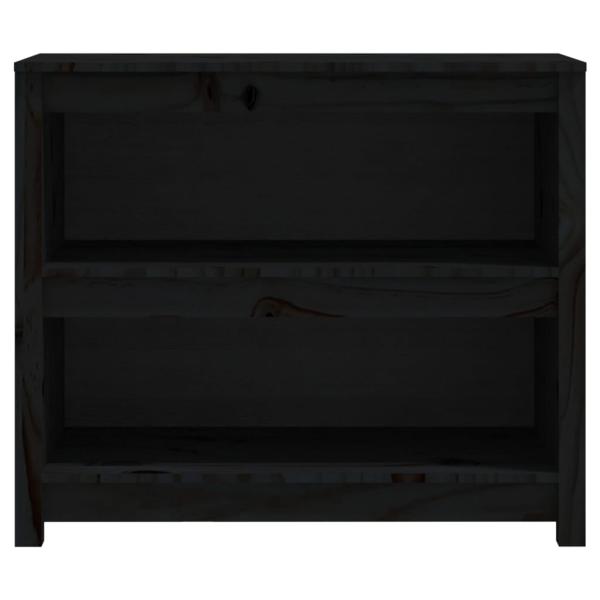 Bücherregal Schwarz 80x35x68 cm Massivholz Kiefer