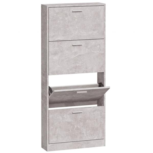Schuhschrank Betongrau 59x17x150 cm Holzwerkstoff