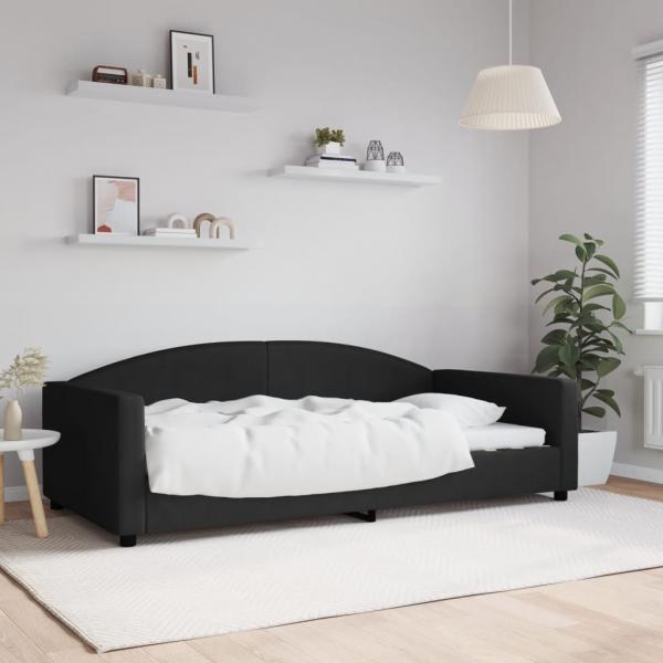 ARDEBO.de - Tagesbett Schwarz 100x200 cm Stoff