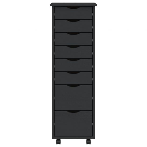 Rollschrank mit Schubladen MOSS Grau Massivholz Kiefer