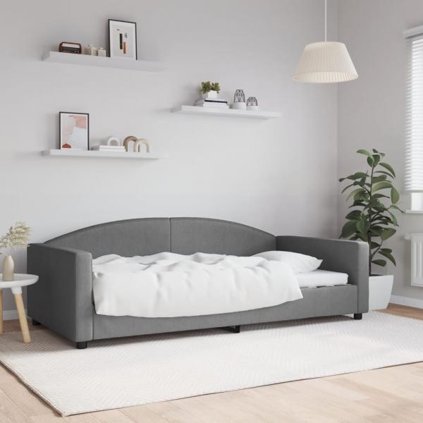 ARDEBO.de - Tagesbett Dunkelgrau 100x200 cm Stoff